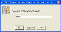 Registraiton dialog for PDF to JPEG Converter