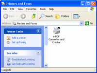 Excel to PDF Converter in Fax&Printer folder